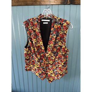 Anne pinkerton silk Floral Vest Size 8